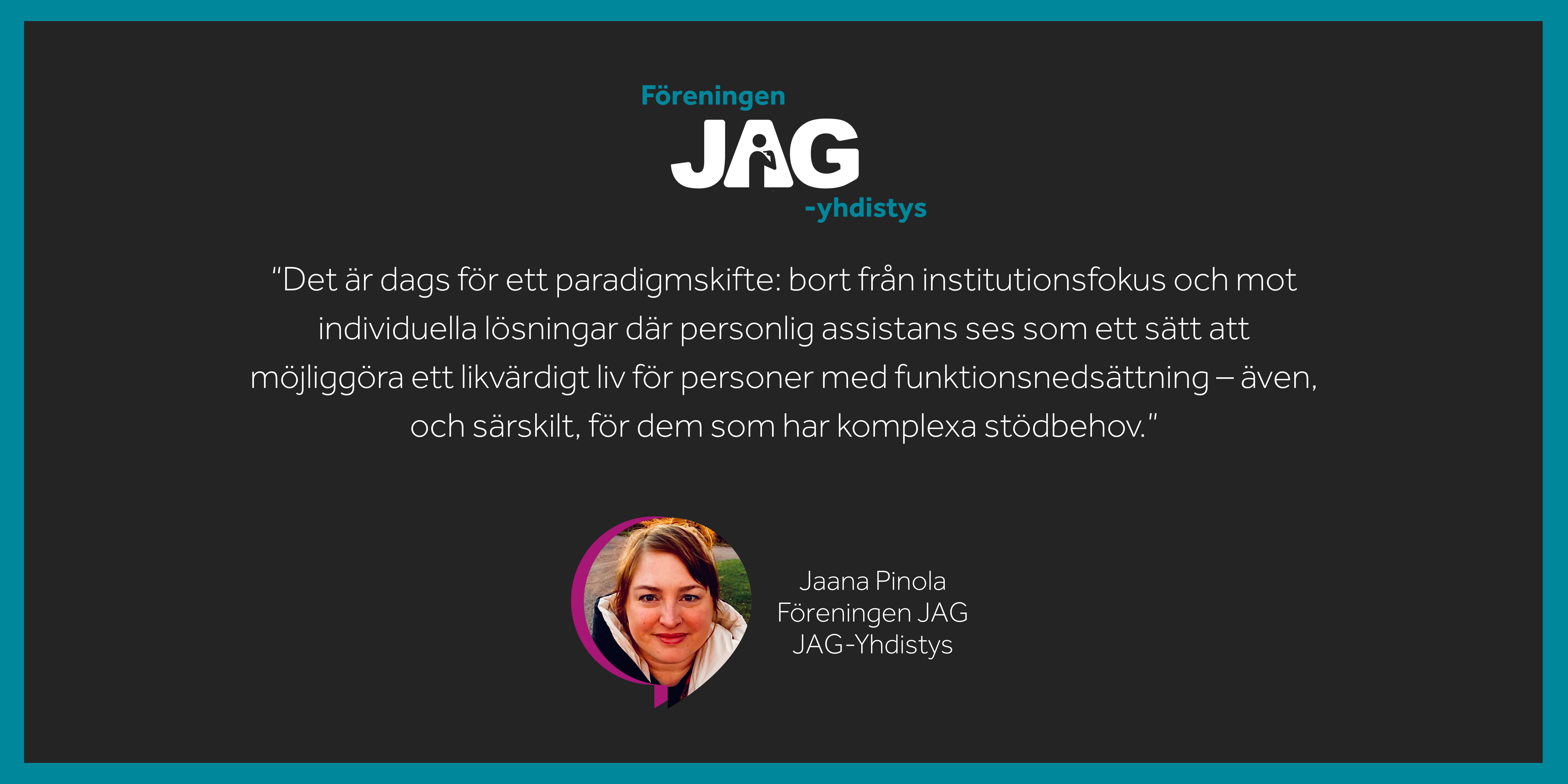 Jaanas text om att överge institutionsriktat tankesätt