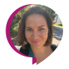 Smiling woman with dark hair